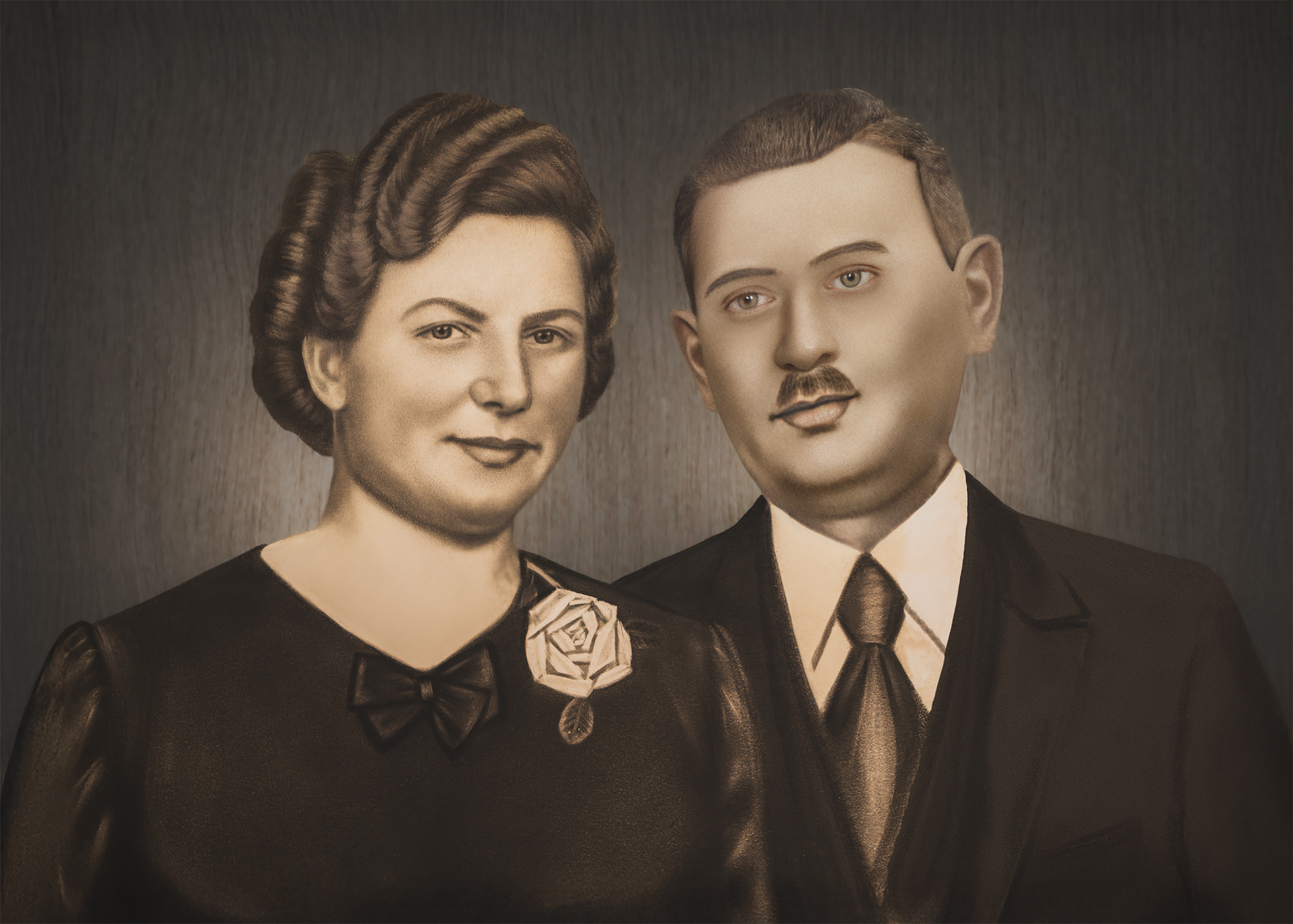 Reprodukcja starych zdjęć, Renowacja starych zdjęć, Naprawa fotografi pożółkłej i zniszczonej w Pile